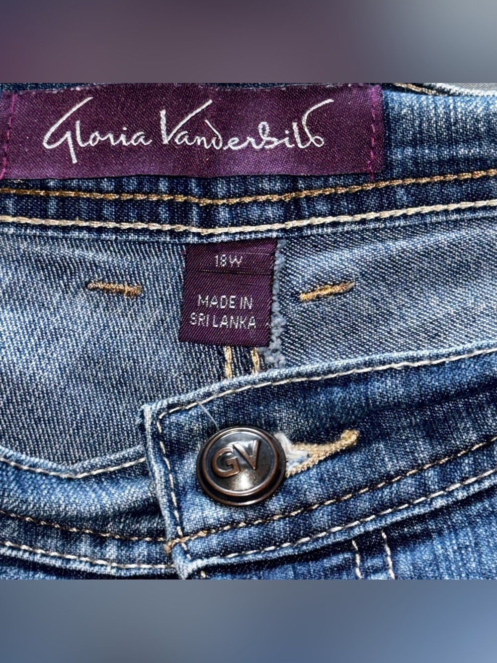 Gloria Vanderbilt Jeans Womens 18W Stretch Denim Tapered Leg Classic 40X29 - Picture 6 of 10